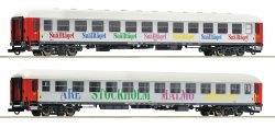 Passagerarvagnar Snälltåget sats med 2 st, H0 DC