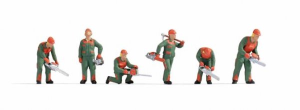 SKOGSARBETARE med motorsåg och Ljudmodul H0