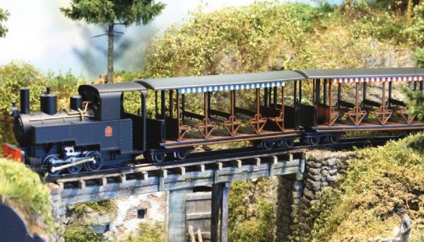 Decauville öppna passagerarvagnar H0e