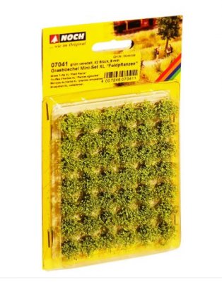 Grästuvor "plantor" gröna blomställningar 42 st 9 mm