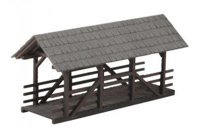 Liten Bro med Tak Laserskuren för skala H0