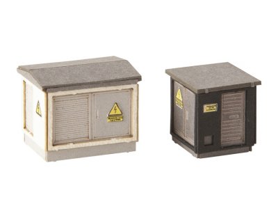 Transformator-Station 2 st laserskurna för skala N