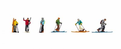 Skidåkare på och med "Turskidor" H0