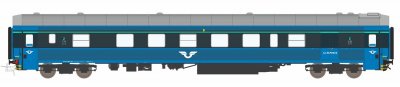 Personvagn med Godsutrymme BF4 5413 SJ Blå Gen.2. H0 DC