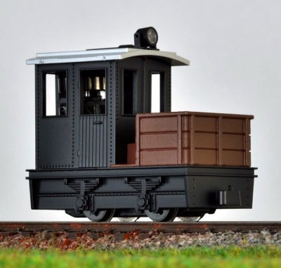 Diesellok med Belysning Svart H0e