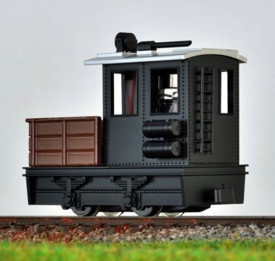 Diesellok med Belysning Svart H0e