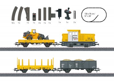 Starter sats med diesellok och godsvagnar digitalt AC H0