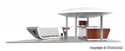 39006 Modern busstation Huvudbyggnad med en hållstation inkl. LED-belysning H0