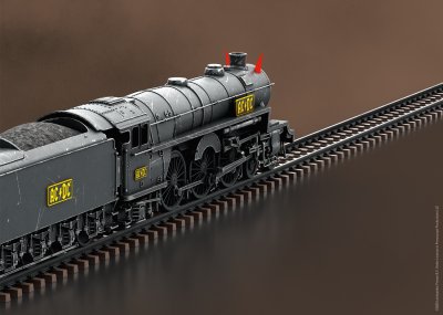 Ånglok m tender AC/DC "Black Ice" H0 AC Digitalt med Ljud