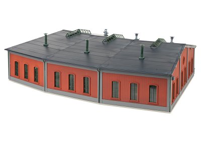 Lokstall 3-dörrars Laserskuren byggsats H0